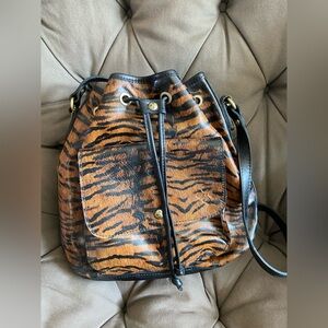 Patricia Nash Sabina Tiger Print Collection Crossbody bucket bag